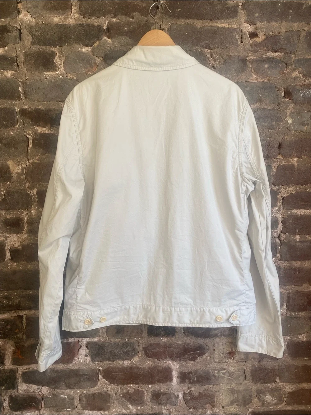 J.Crew Lightweight  Chore Jacket 100% Cotton Standing Collar Natural (ptp 22”) M